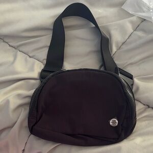 New Halara Black Waist Bag with Silver Accents